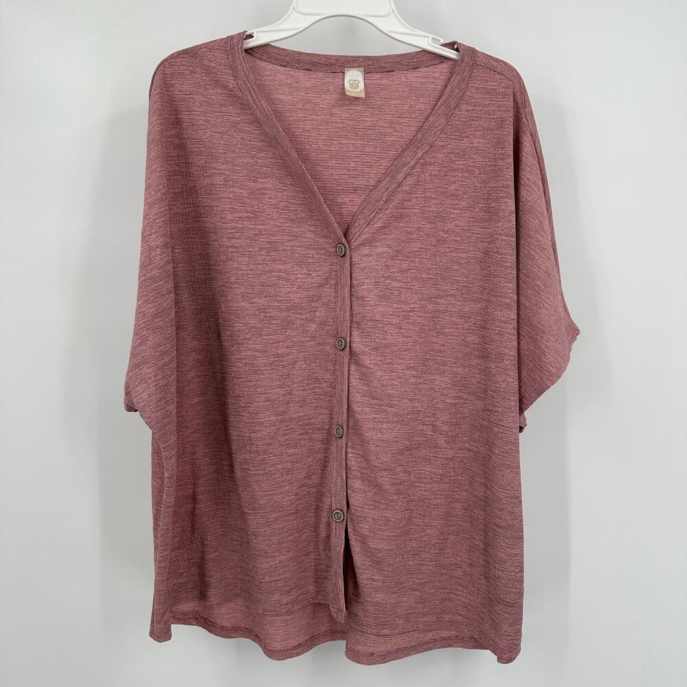 Gorilla Cat Womens Top Size XL Mauve Pink Lagenlook Boxy Cozy‎ Lounge Minimalist